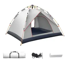 KUANGYE - Tienda Campaña Impermeable 3 Persona Carpa Plegable Portáti Para Acampar Automatica 4 Estaciones