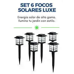 GENERICO - LUXE SOLAR GARDEN™ COLLECTION: SET 6 FOCOS DE ALTA ARQUITECTURA LUMÍNICA