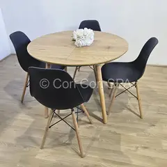 CORI CORI - Comedor Mesa Aura Wood 100cms + 4 Sillas Eames