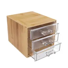 GENERICO - Organizador Madera 3 Cajones 15x12x11cm