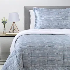 ZAHR - PLUMON ESTAMPADO CON SHERPA 1 PLAZA CELESTE