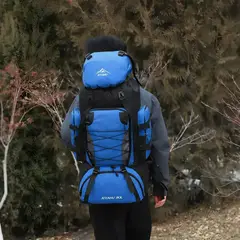 AIZO - Mochila Militar Outdoor 90L Impermeable - Azul marino/Rojo/Azul claro/Negro - 90 LT