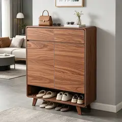 ROHE - Zapatero Organizador Con 2 Puertas Y 2 Cajones 80*32*112cm Marron