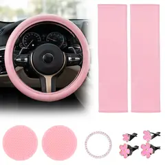 AIZO - Funda Cubre Volante Rosa Antirresbalante Auto Universal