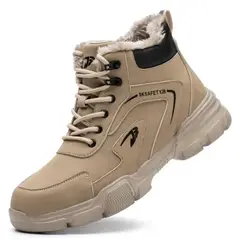 TIOZONEY - Bototos de seguridad Hombre - Beige.