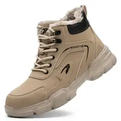 TIOZONEY - Bototos de seguridad Hombre - Beige.