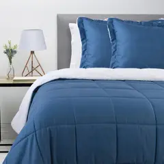 ZAHR - PLUMON ESTAMPADO CON SHERPA KING AZUL