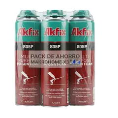 AKFIX - Set X3 Sellador Espuma Expansiva 805p 750ml Rendimient