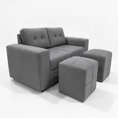 GENERICO - SOFA 2 CUERPOS 170 CM + 2 POUF 50 /50