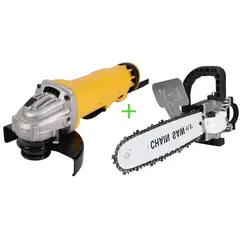 GENERICO - Pack Esmeril Angular Galletera + Adaptador A Motosierra 2 en 1