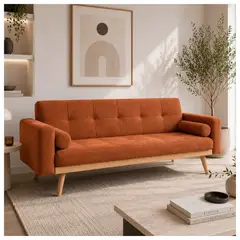 NOVAHUS - Sofá Cama Amanda 74x185x77 cm Naranjo