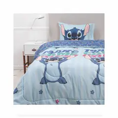 GENERICO - Plumón infantil reversible 1.5 Plazas Stitch Fluffly