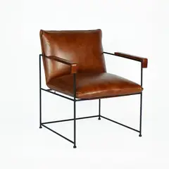 NECTAR - Sitial Borja de Cuero Natural Full Grain Caramelo 58x69x84 cm