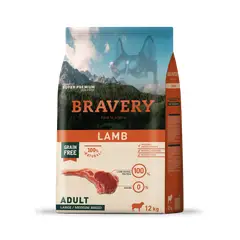 BRAVERY - Cordero Perro Adulto Razas Medianas y Grandes 12 kg