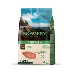 BRAVERY - Pollo Perro Cachorro Razas Medianas y Grandes 4 kg