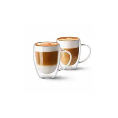 KITCHENWARE - SET 2 TAZAS CAPUCCINO DOBLE PARED BOROSILICATO 180ML