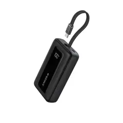 ANKER - Powerbank Batería Externa 20.000 mAh Carga Rápida 30W Cable USB-C Integrado Negro
