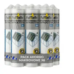 FULLSELLO - Pack 6 Sellador Tapagotera Profesional Pega Mojado Gris Oscuro