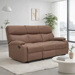 NOVAHUS - Berger Sofá reclinable Milan 3 cuerpos Café