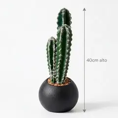IRM - Planta artificial cactus 40cm maceta negra