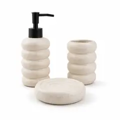 COLETTE - Set de Accesorios de Baño 3 Piezas Cerámica Pure