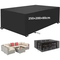 KUANGYE - Funda Cubierta Para Muebles De Jardín O Patio Exterior Impermeable Rectangular Oxford 250×200×80cm