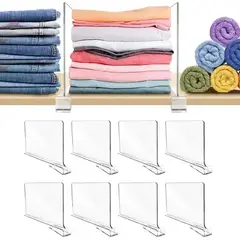 UMEXUS - Pack de 8 Separadores Acrílicos Estantes Armarios Closet Ropa