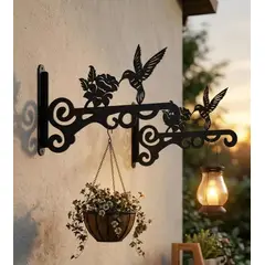 UMEXUS - Soporte Para Plantas Colgantes 2 Ganchos De Pared De Hierro