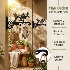 UMEXUS - Soporte Para Plantas Colgantes 2 Ganchos De Pared De Hierro