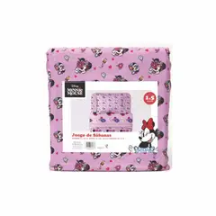 GENERICO - Sábana infantil 1.5 Plazas Microfibra Minnie Flores