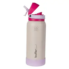 BUFFER FLASK - Termo Botella Termica Agua Buffer Acero Inoxidable 1 Lt - Negro - Rosa