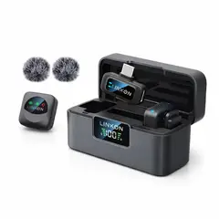 LINKON - Microfono Inalambrico Solapa Lavalier Profesional x2