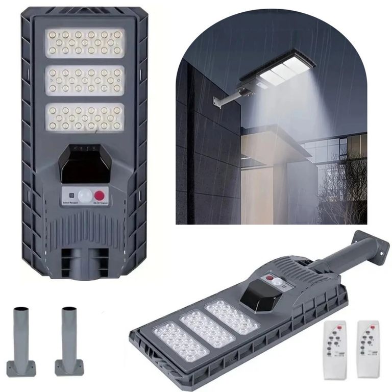 2Und Luz Solar Exterior 300W Recargable Ip65 800 LED Sensor M Y Control R Para Entrada,Garaje,Jardín