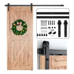 EVERSO - Kit Herraje Riel Corredera Granero 2m Para Colgar 1 Puerta