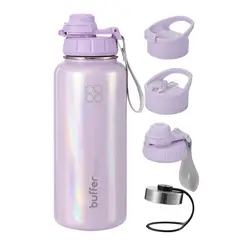 BUFFER FLASK - Termo Botella Agua Termica Acero Inox + Tapas 1L - Purpura