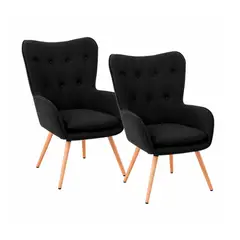 SDFIT - Set 2x Sillas Sitial Poltrona Marshall - Negro - B5077-2