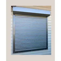 PERSIALUX - Persiana Exterior de Seguridad Color Plata de 1.5mts. Ancho x 2mts. Alto Motorizada