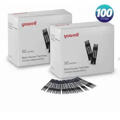 YUWELL - Cintas Tiras Reactivas 100 Unidades Glucometro 582