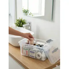 KENDY - Caja Organizadora Kitty 6 Lts Transparente tapa transparente