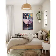 DEKAM DISEÑO - Cuadro Porcelana Diamantes Bailarina Ballet 90x60 Cms