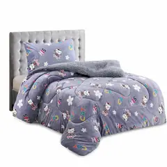 GENERICO - Cobertor 1.5 plazas Tipo Plumón Polar + 1 Funda de Almohada