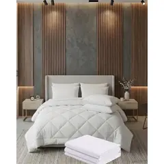 GENERICO - SET SÁBANAS MAS PLUMÓN NORDICO MAS 2 ALMOHADAS 2 PLAZAS BLANCO 200CM X 230 CM