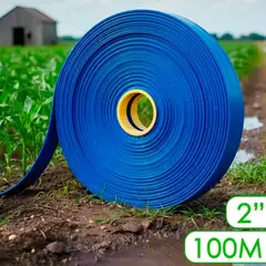 HOMEBRANDT - Manguera Plana Agua Tipo Bombero 2p 100m Riego Motobomba