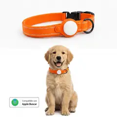 GENERICO - Collar de Perro con Localizador GPS compatible con Apple Naranjo L