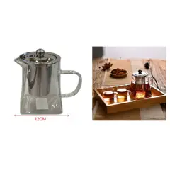 GENERICO - Tetera De Vidrio Borosilicato De 550 ml - Con Filtro Infusor Extraíble - 14x12 cm - 1 PCS