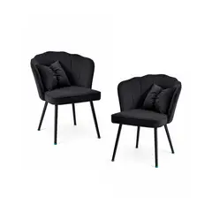 HABITA2 CHILE - Pack 2 Sitial Fancy Terciopelo Base Negra