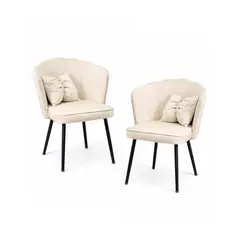 HABITA2 CHILE - Pack 2 Sitial Fancy Terciopelo Base Negra