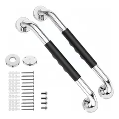 VIDA BUENAS - 2 Pasamanos de Seguridad Acero Inoxidable con Silicona Antideslizante 50cm