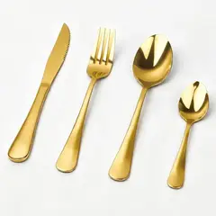 YOLIKITCHEN - Juego de Cubiertos 24 Piezas Acero Inoxidable Plateado para 6 Personas