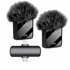IRM - Pack 2 Microfonos Inalambrico 3 En 1 Para iPhone Android Pc